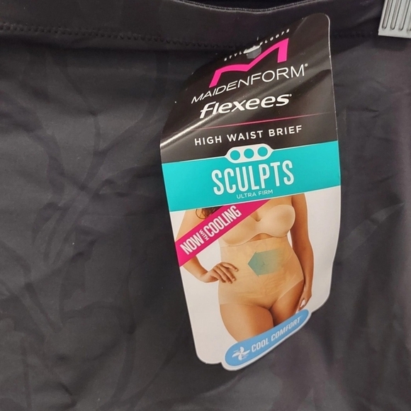 Maidenform Flexees High Waist Brief Sculpts Ultra Firm Cooling FL0073 Black 3XL - Picture 4 of 6